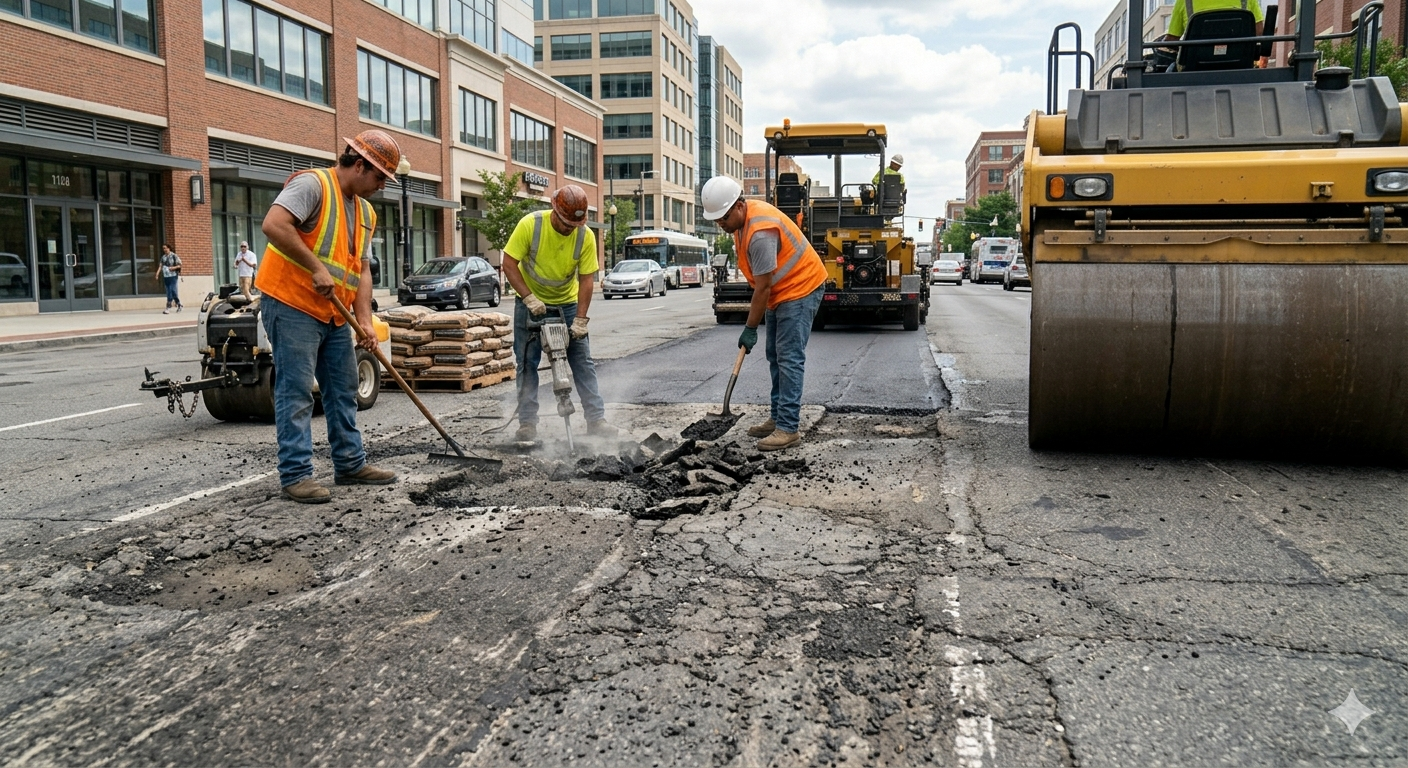 Asphalt repair work in Buffalo NY